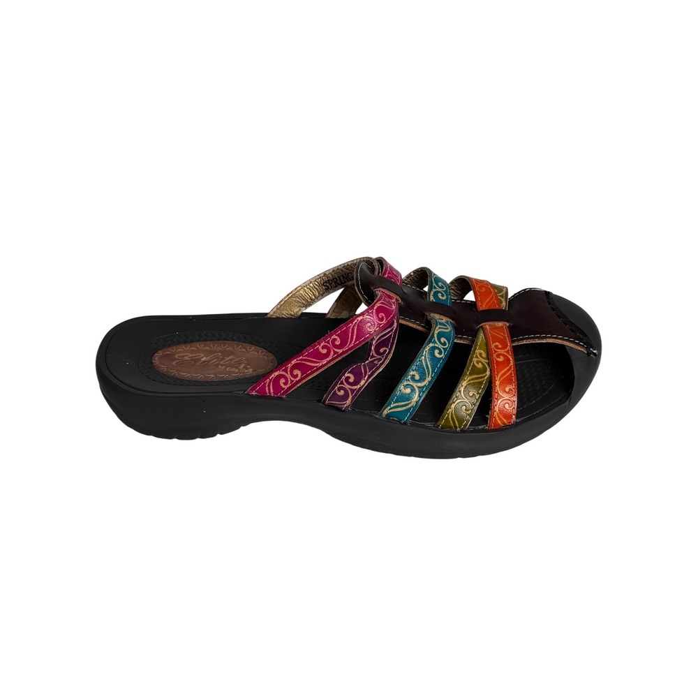 Elite By Corkys ROCK Slip On Sandals Strappy Closed Round Toe Colorful 9/39
